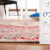 SAFAVIEH Washable Rug Tucson Collection – 9′ x 12′, Red & Beige, Slip Resistant & Easy to Clean, Ideal for Living Room, Bedroom, Dining Space (TSN107Q)(Red/Beige)