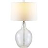 Safavieh Lighting Collection Nadine Blue Glass 26-inch Bedroom Living Room Home Office Desk Nightstand Table Lamp (LED Bulb Included)(Clear)