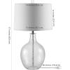 Safavieh Lighting Collection Nadine Blue Glass 26-inch Bedroom Living Room Home Office Desk Nightstand Table Lamp (LED Bulb Included)(Clear)