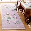 SAFAVIEH Carousel Kids Collection Area Rug – 5’3″ x 7’6″, Ivory, Animal Design, Non-Shedding & Easy Care, Ideal for High Traffic Areas for Boys & Girls in Playroom, Nursery, Bedroom (CRK120A)(Purple)
