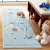 SAFAVIEH Carousel Kids Collection Area Rug – 5’3″ x 7’6″, Ivory, Animal Design, Non-Shedding & Easy Care, Ideal for High Traffic Areas for Boys & Girls in Playroom, Nursery, Bedroom (CRK120A)(Blue)