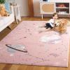 SAFAVIEH Carousel Kids Collection Area Rug – 6’7″ Square, Dark Blue & Light Blue, Non-Shedding & Easy Care, Ideal for High Traffic Areas for Boys & Girls in Playroom, Nursery, Bedroom (CRK122M)(Pink/Purple)