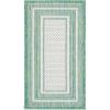 SAFAVIEH Courtyard Collection 8′ x 10′ Natural / Black CY8475 Indoor/ Outdoor Patio Backyard Mudroom Area Rug(Ivory/Green)