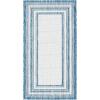 SAFAVIEH Courtyard Collection 8′ x 10′ Natural / Black CY8475 Indoor/ Outdoor Patio Backyard Mudroom Area Rug(Ivory/Navy)