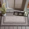 SAFAVIEH Courtyard Collection 8′ x 10′ Natural / Black CY8475 Indoor/ Outdoor Patio Backyard Mudroom Area Rug(Light Grey/Black)