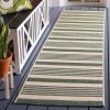 SAFAVIEH Courtyard Collection 8′ x 11′ Beige/Sweet Pea CY6062 Stripe Indoor/ Outdoor Waterproof Easy-Cleaning Patio Backyard Mudroom Area-Rug(Beige/Dark Green)