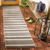 SAFAVIEH Courtyard Collection 8′ x 11′ Beige/Sweet Pea CY6062 Stripe Indoor/ Outdoor Waterproof Easy-Cleaning Patio Backyard Mudroom Area-Rug(Grey/Bone)