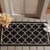 SAFAVIEH Courtyard Collection 8′ x 11′ Navy/Beige CY6918 Trellis Indoor/ Outdoor Splashproof Easy Scrubbing Patio Backyard Mudroom Area Rug(Black/Beige)