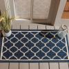SAFAVIEH Courtyard Collection 8′ x 11′ Navy/Beige CY6918 Trellis Indoor/ Outdoor Splashproof Easy Scrubbing Patio Backyard Mudroom Area Rug(Navy/Beige)