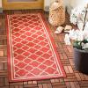 SAFAVIEH Courtyard Collection 8′ x 11′ Navy/Beige CY6918 Trellis Indoor/ Outdoor Splashproof Easy Scrubbing Patio Backyard Mudroom Area Rug(Red/Bone)