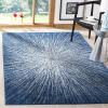 SAFAVIEH Evoke Collection 5’1″ x 7’6″ Fuchsia/Cream EVK228R Abstract Burst Non-Shedding Living Room Bedroom Area Rug(Navy/Ivory)