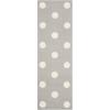 SAFAVIEH Kids Collection Area Rug – 5′ x 7′, Ivory & Black, Handmade Polka Dot Wool, Ideal for High Traffic Areas in Living Room, Bedroom (SFK904D)(Grey/Ivory)