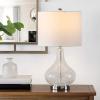 SAFAVIEH Lighting Collection – Brooks Modern Clear Glass 24-Inch Table Lamp, LED Bulb Included, Bedroom Living Room Home Office Nightstand Desk (TBL4254C)(Clear)