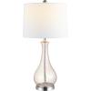 SAFAVIEH Lighting Collection – Finnley Modern Amber Crackle Glass 28-Inch Table Lamp, LED Bulb Included, Bedroom Living Room Home Office Nightstand Desk (TBL4206B)(Blush)