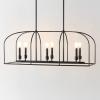 SAFAVIEH Lighting Collection Bryndan Black 6-Light Adjustable Chandelier Linear Light Fixture, Ideal for Dining Room, Kitchen Island, Foyer, Entryway (LED Bulbs Included)