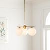 SAFAVIEH Lighting Collection Cantrys Mid-Century Modern Retro Gold/White Orb Chandelier