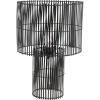 SAFAVIEH Lighting Collection Elara Rattan Natural 25-inch Table Lamp (LED Bulb Included)(Black)