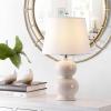 SAFAVIEH Lighting Collection Everlee Modern Contemporary Ivory Ceramic Double Gourd 22-inch Bedroom Living Room Home Office Desk Nightstand Table Lamp (LED Bulb Included)(Ivory)
