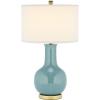 SAFAVIEH Lighting Collection Paris Modern Royal Blue Ceramic 28-inch Bedroom Living Room Home Office Desk Nightstand Table Lamp (LED Bulb Included)(Light Blue)