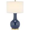 SAFAVIEH Lighting Collection Paris Modern Royal Blue Ceramic 28-inch Bedroom Living Room Home Office Desk Nightstand Table Lamp (LED Bulb Included)(Navy)