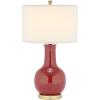 SAFAVIEH Lighting Collection Paris Modern Royal Blue Ceramic 28-inch Bedroom Living Room Home Office Desk Nightstand Table Lamp (LED Bulb Included)(Red)