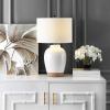 SAFAVIEH Lighting Collection Portcia Speckled Ivory Glaze 27-inch Bedroom Living Room Home Office Desk Nightstand Table Lamp (LED Bulb Included)