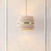 SAFAVIEH Lighting Collection Willia Bleached Natural/Brass Gold 3-light Adjustable Hanging Pendant Ceiling Light Fixture for Kitchen Dining Room (LED Bulbs Included)
