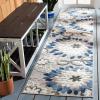 SAFAVIEH Washable Rug Outdoor Cabana Collection – 5’3″ x 7’7″, Ivory & Orange, Non-Shedding & Easy to Clean, Ideal for Patio, Backyard, Mudroom (CBN391A)(Grey/Blue)