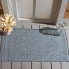 SAFAVIEH Washable Rug Outdoor Courtyard Collection – 10′ Square, Black & Beige, Non-Shedding & Easy Cleaning, Ideal for Patio, Backyard, Mudroom (CY8022-36621)(Navy/Grey)