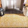 SAFAVIEH Washable Rug Outdoor Courtyard Collection – 9′ x 12′, Aqua Blue & Grey, Non-Shedding & Easy Cleaning, Ideal for Patio, Backyard, Mudroom (CY8680-37121)(Gold/Ivory)