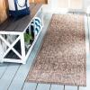 SAFAVIEH Washable Rug Outdoor Courtyard Collection – 9′ x 12′, Aqua Blue & Grey, Non-Shedding & Easy Cleaning, Ideal for Patio, Backyard, Mudroom (CY8680-37121)(Brown/Ivory)