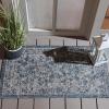 SAFAVIEH Washable Rug Outdoor Courtyard Collection – 9′ x 12′, Aqua Blue & Grey, Non-Shedding & Easy Cleaning, Ideal for Patio, Backyard, Mudroom (CY8680-37121)(Navy/Ivory)