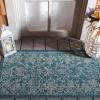 SAFAVIEH Washable Rug Outdoor Courtyard Collection – 9′ x 12′, Aqua Blue & Grey, Non-Shedding & Easy Cleaning, Ideal for Patio, Backyard, Mudroom (CY8680-37121)(Turquoise)