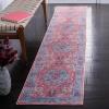 SAFAVIEH Washable Rug Serapi Collection – 8′ x 10′, Navy & Red, Slip Resistant & Easy to Clean, Ideal for Living Room, Bedroom, Dining Space (SEP518M)(Light Blue/Red)
