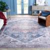 SAFAVIEH Washable Rug Tucson Collection – 6′ x 9′, Dark Sage & Ivory, Slip Resistant & Easy to Clean, Ideal for Living Room, Bedroom, Dining Space (TSN102F)(Grey Blue / Rust Multicolor)