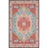 SAFAVIEH Washable Rug Tucson Collection – 8′ x 10′, Aqua & Rust, Slip Resistant & Easy to Clean, Ideal for Living Room, Bedroom, Dining Space (TSN150J)(Aqua/Rust)