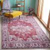 SAFAVIEH Washable Rug Tucson Collection – 8′ x 10′, Blue & Rust, Slip Resistant & Easy to Clean, Ideal for Living Room, Bedroom, Dining Space (TSN110M)(Blue/Rust)