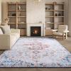 SAFAVIEH Washable Rug Tucson Collection – 8′ x 10′, Grey & Rust, Slip Resistant & Easy to Clean, Ideal for Living Room, Bedroom, Dining Space (TSN117F)(Beige/Rust)