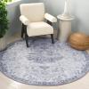 SAFAVIEH Washable Rug Tucson Collection – 8′ x 10′, Grey & Rust, Slip Resistant & Easy to Clean, Ideal for Living Room, Bedroom, Dining Space (TSN117F)(Light Grey/Grey)