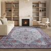 SAFAVIEH Washable Rug Tucson Collection – 8′ x 10′, Ivory & Red, Slip Resistant & Easy to Clean, Ideal for Living Room, Bedroom, Dining Space (TSN113A)(Ivory/Red)