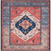 SAFAVIEH Washable Rug Tucson Collection – 8′ x 10′, Rust & Blue, Slip Resistant & Easy to Clean, Ideal for Living Room, Bedroom, Dining Space (TSN153P)(Rust/Blue)