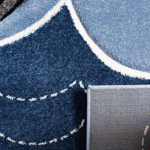 SAFAVIEH Carousel Kids Collection Accent Rug – 4′ x 6′, Blue & Grey, Animal Design, Non-Shedding & Easy Care, Ideal for High Traffic Areas for Boys & Girls in Playroom, Nursery, Bedroom (CRK121B)(Blue/Grey)