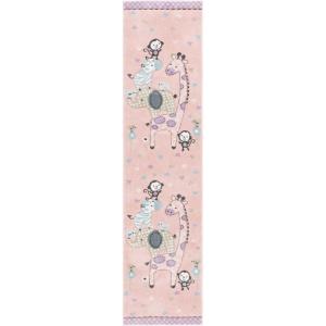 SAFAVIEH Carousel Kids Collection Area Rug – 5’3″ x 7’6″, Ivory, Animal Design, Non-Shedding & Easy Care, Ideal for High Traffic Areas for Boys & Girls in Playroom, Nursery, Bedroom (CRK120A)(Blush Pink)