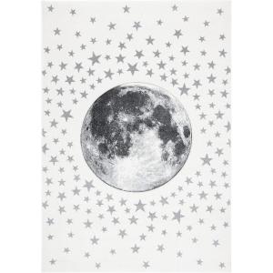 SAFAVIEH Carousel Kids Collection Area Rug – 5’3″ x 7’6″, Light Grey & White, Non-Shedding & Easy Care, Ideal for High Traffic Areas for Boys & Girls in Playroom, Nursery, Bedroom (CRK135F)(Ivory/Grey)