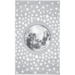SAFAVIEH Carousel Kids Collection Area Rug – 5’3″ x 7’6″, Light Grey & White, Non-Shedding & Easy Care, Ideal for High Traffic Areas for Boys & Girls in Playroom, Nursery, Bedroom (CRK135F)(Light Grey/White)