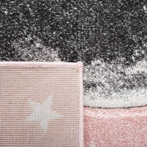 SAFAVIEH Carousel Kids Collection Area Rug – 5’3″ x 7’6″, Light Grey & White, Non-Shedding & Easy Care, Ideal for High Traffic Areas for Boys & Girls in Playroom, Nursery, Bedroom (CRK135F)(Pink/Grey)