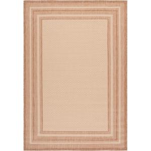 SAFAVIEH Courtyard Collection 8′ x 10′ Natural / Black CY8475 Indoor/ Outdoor Patio Backyard Mudroom Area Rug(Beige/Dark Beige)