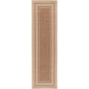 SAFAVIEH Courtyard Collection 8′ x 10′ Natural / Black CY8475 Indoor/ Outdoor Patio Backyard Mudroom Area Rug(Dark Beig/Beige)