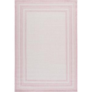 SAFAVIEH Courtyard Collection 8′ x 10′ Natural / Black CY8475 Indoor/ Outdoor Patio Backyard Mudroom Area Rug(Ivory/Pink)