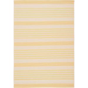 SAFAVIEH Courtyard Collection 8′ x 11′ Beige/Sweet Pea CY6062 Stripe Indoor/ Outdoor Waterproof Easy-Cleaning Patio Backyard Mudroom Area-Rug(Gold/Beige)